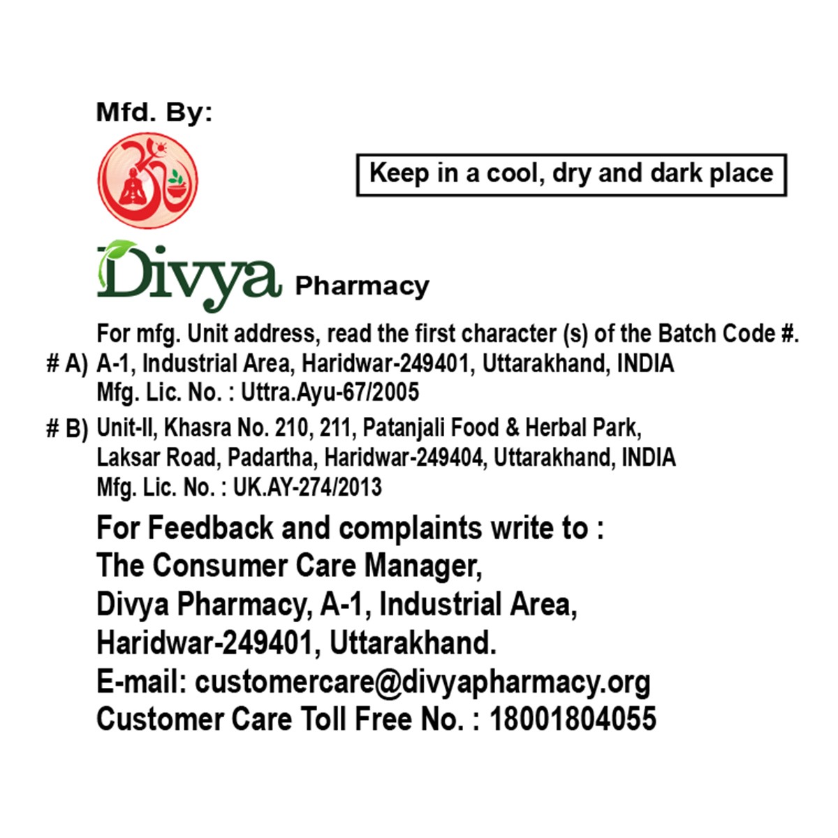 Patanjali Divya Eyegrit Gold Ayurvedic - 20 Tablets